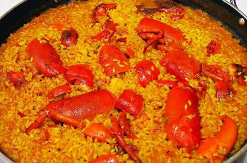 Arroz con bogavante caldoso